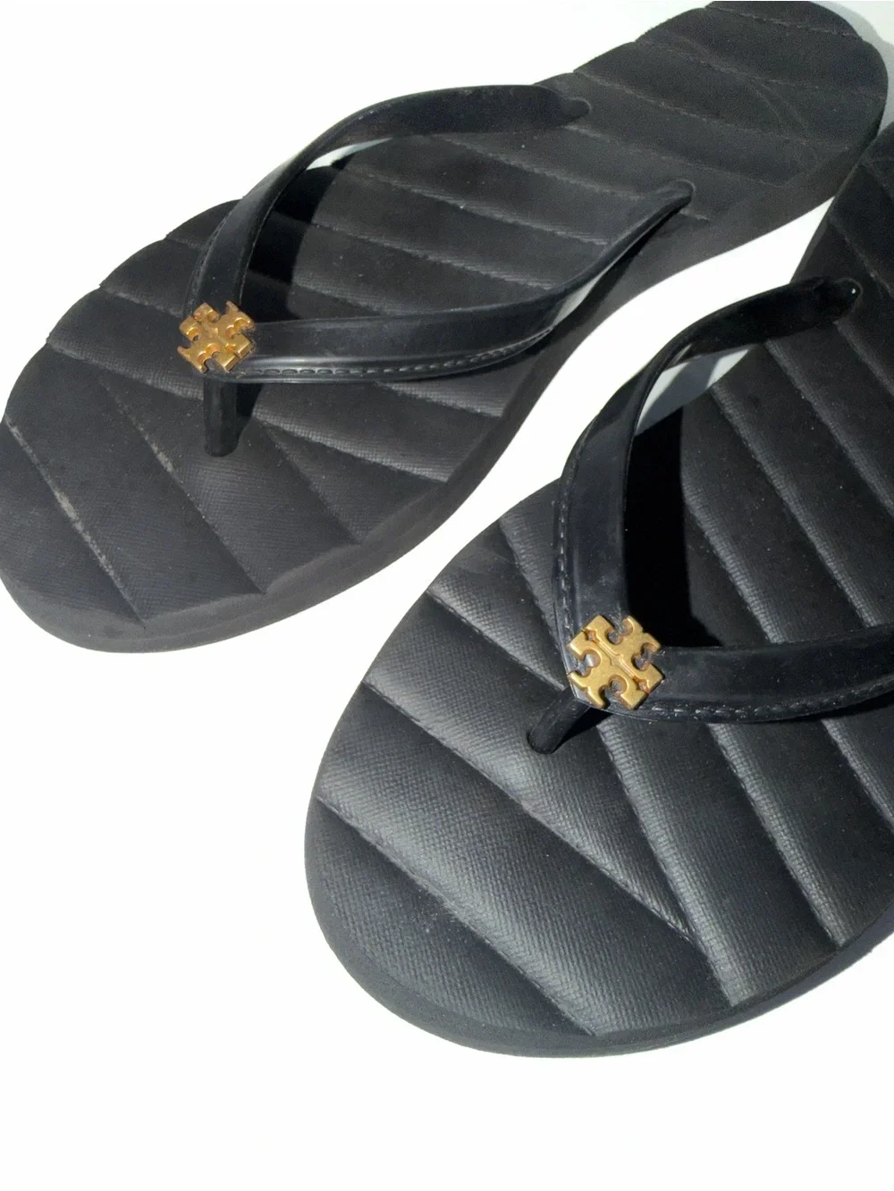 Tory Burch Black Women's Kira Flip Flop Sandals with Gold Accent 11 Summer Beach